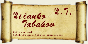 Milanko Tabakov vizit kartica